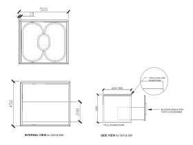 ISSY Blossom II 500 x 400-500 x 450 Vanity Unit with One Soft Close Drawer Only, No Internal Drawer, with Handle
