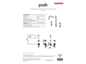 Specification Sheet - Posh Canterbury Hob English Spa Set Cross Handles Chrome