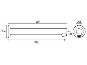 Sussex Scala Straight Wall Basin Outlet 250mm