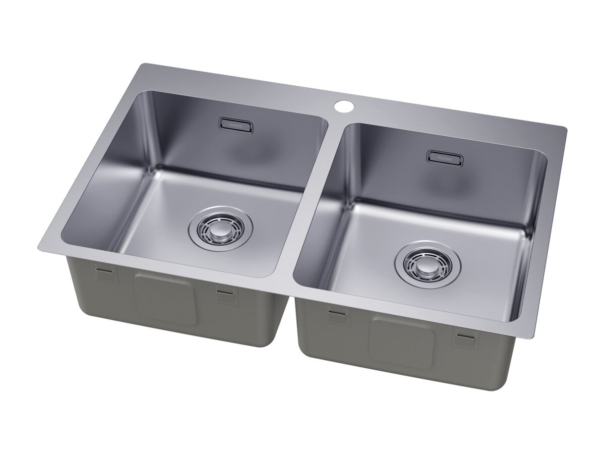 Supporting Image 2 - Memo Oscar Inset Double Bowl Sink Overflow 1 Taphole