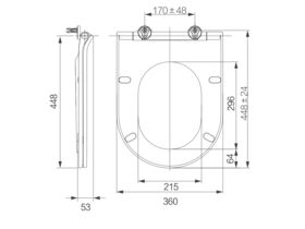 Kado Lux Back To Wall Pan with Soft Close Quick Release Seat Thin White (4 Star)