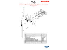 Component Listing - Milli Etch Progressive Shower Mixer Tap System with Hand Shower Chrome (3 Star)