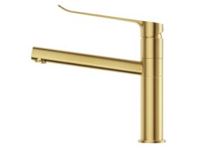 Supporting Image - Mizu Soothe MK2 Sink Mixer Extended Lever with Red & Blue Indicators Brushed Brass (5 Star) Lead Free - Side