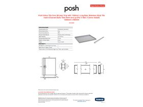 Specification Sheet - Posh Solus Tile Over Shower Tray with 1160mm Long Rear Stainless Steel Tile Insert Channel Suits Tiles 9mm and up (For 2 Wall / Corner Install) 1200mm x 900mm