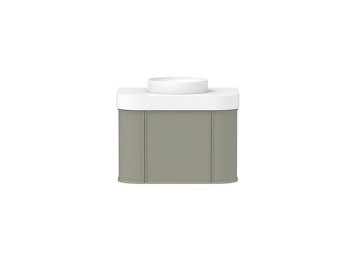 Hero - Kado Era Double Curve All Drawer 750mm Wall Hung Vanity Centre Basin 90mm Durasein Top Wolfram Green