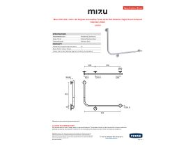 Specification Sheet - Mizu Drift 935 x 600 x 90 Degree Accessible Toilet Grab Rail Modular Right Hand Polished Stainless Steel