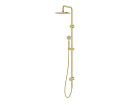 Sussex Pure Twin Rail Shower with Top Rail Water Inlet PVD Brushed Gold (3 Star)