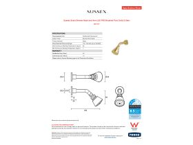 Specification Sheet - Sussex Scala Shower Head and Arm LUX PVD Brushed Pure Gold (3 Star)
