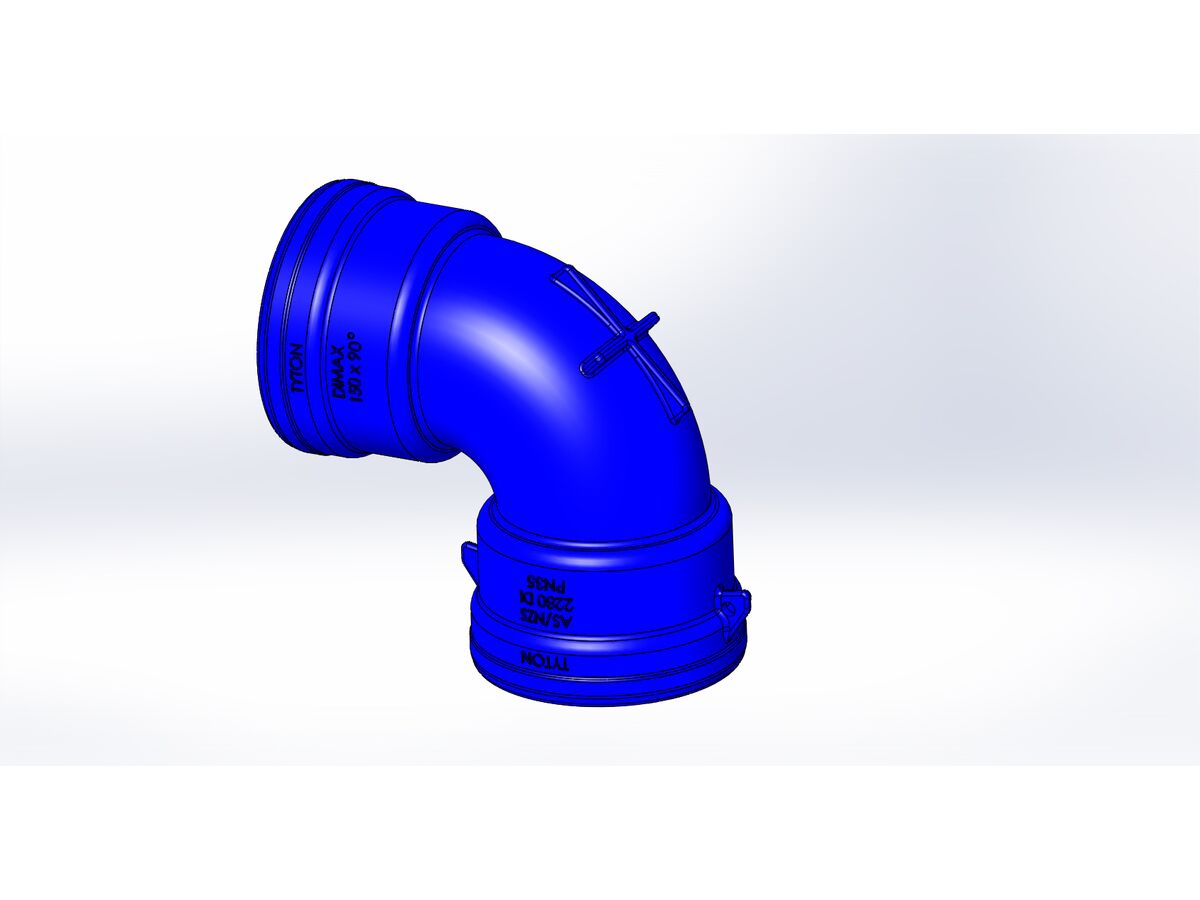Dimax Ductile Iron Bend (Socket x Socket) PN35 150mm x 90 Degrees