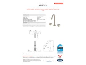 Specification Sheet - Sussex Pure Basin Set with Linear Textured Handles PVD Brushed Nickel (5 Star)