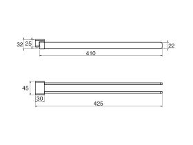 Milli Glance Swivel Towel Bars 430mm