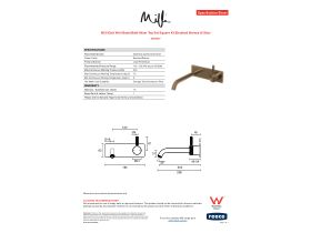 Specification Sheet - Milli Etch Wall Basin/Bath Mixer Tap Set Square Kit Brushed Bronze (6 Star)