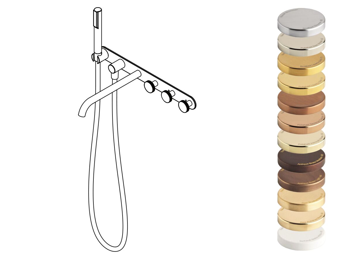 Hero - Faucet Strommen Vara Disc Wall Bath Tap Set with Handshower Specialty Finish (3 Star) Lead Free