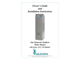 Installation Instructions - Vulcan Freeloader 4 Star Hot Water System