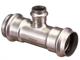 >B< Press Stainless Steel Reducing Tee 42mm x 22mm x 42mm