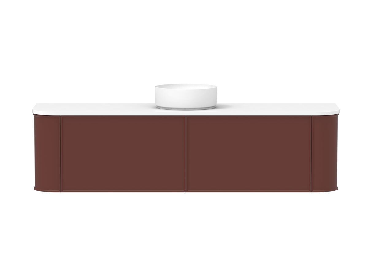 Supporting Image - Kado Era Double Curve All Drawer 1800mm Wall Hung Vanity with Centre Basin 20mm Top Red Marble