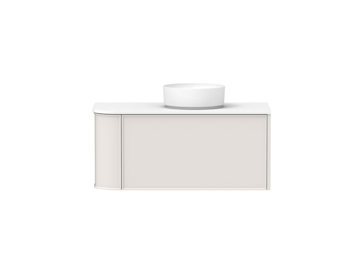 Hero - Kado Era Single Curve All Drawer 1050mm Wall Hung Vanity with Centre Basin 20mm Top Feather Grey