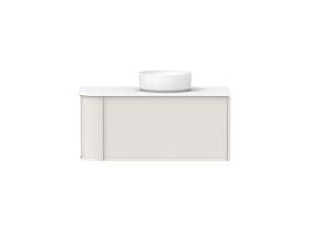 Hero - Kado Era Single Curve All Drawer 1050mm Wall Hung Vanity with Centre Basin 20mm Top Feather Grey