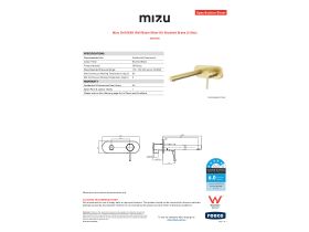 Specification Sheet - Mizu Drift MK2 Wall Basin Mixer Kit Brushed Brass (5 Star)