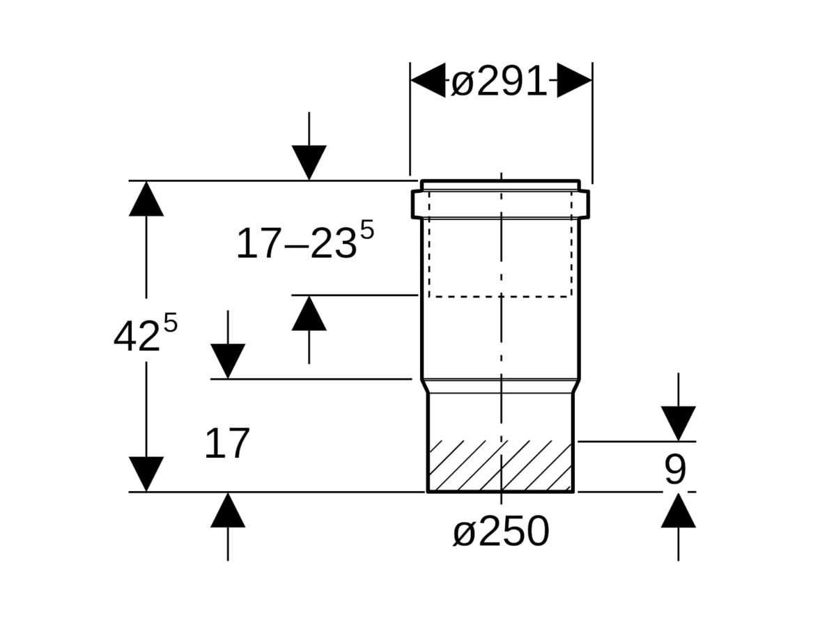 Geberit Expansion Socket 250mm
