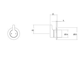 Technical Drawing - Faucet Strommen Vara Fin Shower Mixer Tap Lead Free