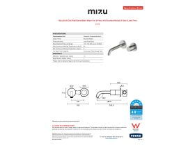 Specification Sheet - Mizu Drift Dial Wall Basin/Bath Mixer Set 2-Piece Kit Brushed Nickel (6 Star) Lead Free