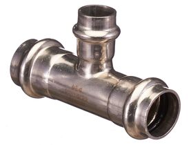 >B< Press Stainless Steel Reducing Tee 22mm x 15mm x 22mm
