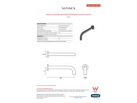 Specification Sheet - Scala 25 Curved Bath Outlet 250mm PVD Brushed Gunmetal Lead Free