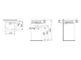 LAUFEN Sonar Textured Above Counter Basin With Plug & Waste 410mm x 365mm