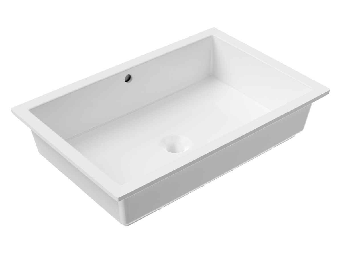 Hero - Kado Lux Rectangle Under Counter Basin 600mm x 400mm Overflow White