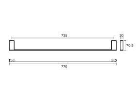 Mizu Soothe Single Towel Rail 750mm