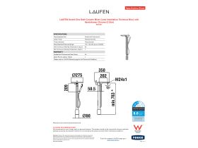 Specification Sheet - LAUFEN Kartell Disc Bath Column Mixer (Less Installation Technical Bloc) with Handshower Chrome (3 Star)