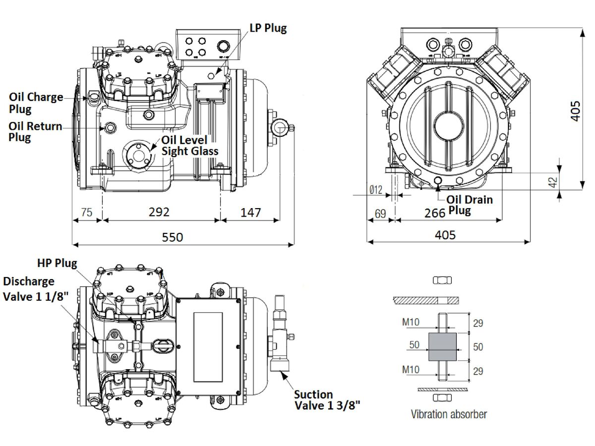 Tecumseh Semi Hermetic Compressor SH4615Z