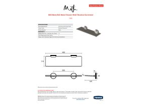 Specification Sheet - Milli Marq Edit Metal Shower Shelf Brushed Gunmetal