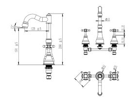Milli Voir English Basin Set Cross Handle (5 Star)