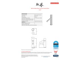 Specification Sheet - Milli Pure Basin Mixer Tap Satin Chrome (6 Star)