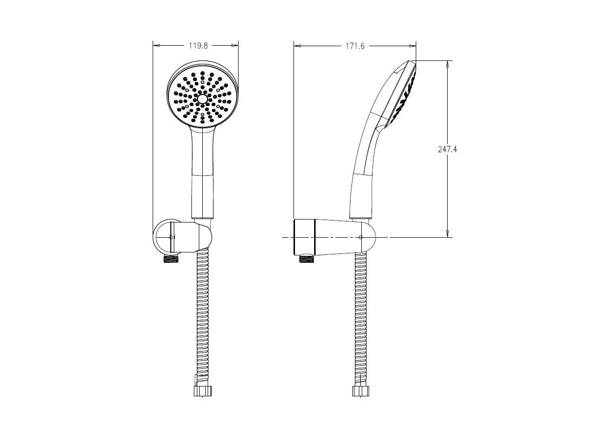 Posh Solus Mk3 Handshower with Wall Bracket 1 Function Chrome (4 Star)