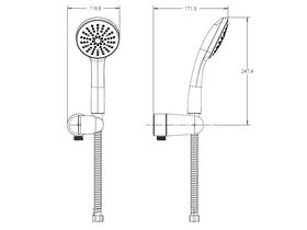 Posh Solus Mk3 Handshower with Wall Bracket 1 Function Chrome (4 Star)