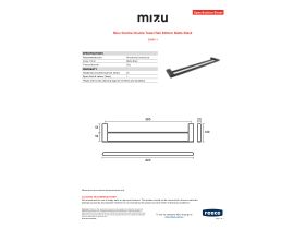 Specification Sheet - Mizu Soothe Double Towel Rail 600mm Matte Black