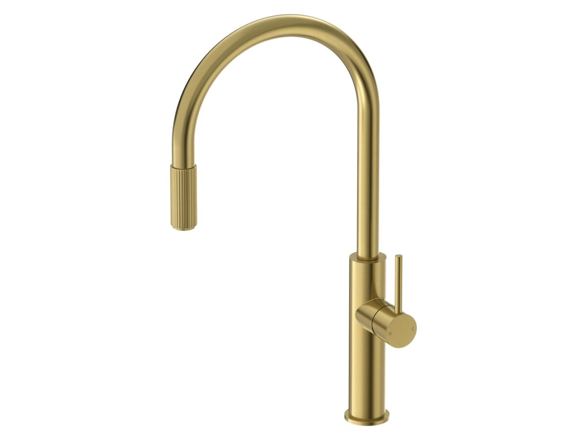 Hero - Mizu Drift 3 Way Filtered Gooseneck Sink Mixer Tap Brushed Brass (5 Star) Lead Free