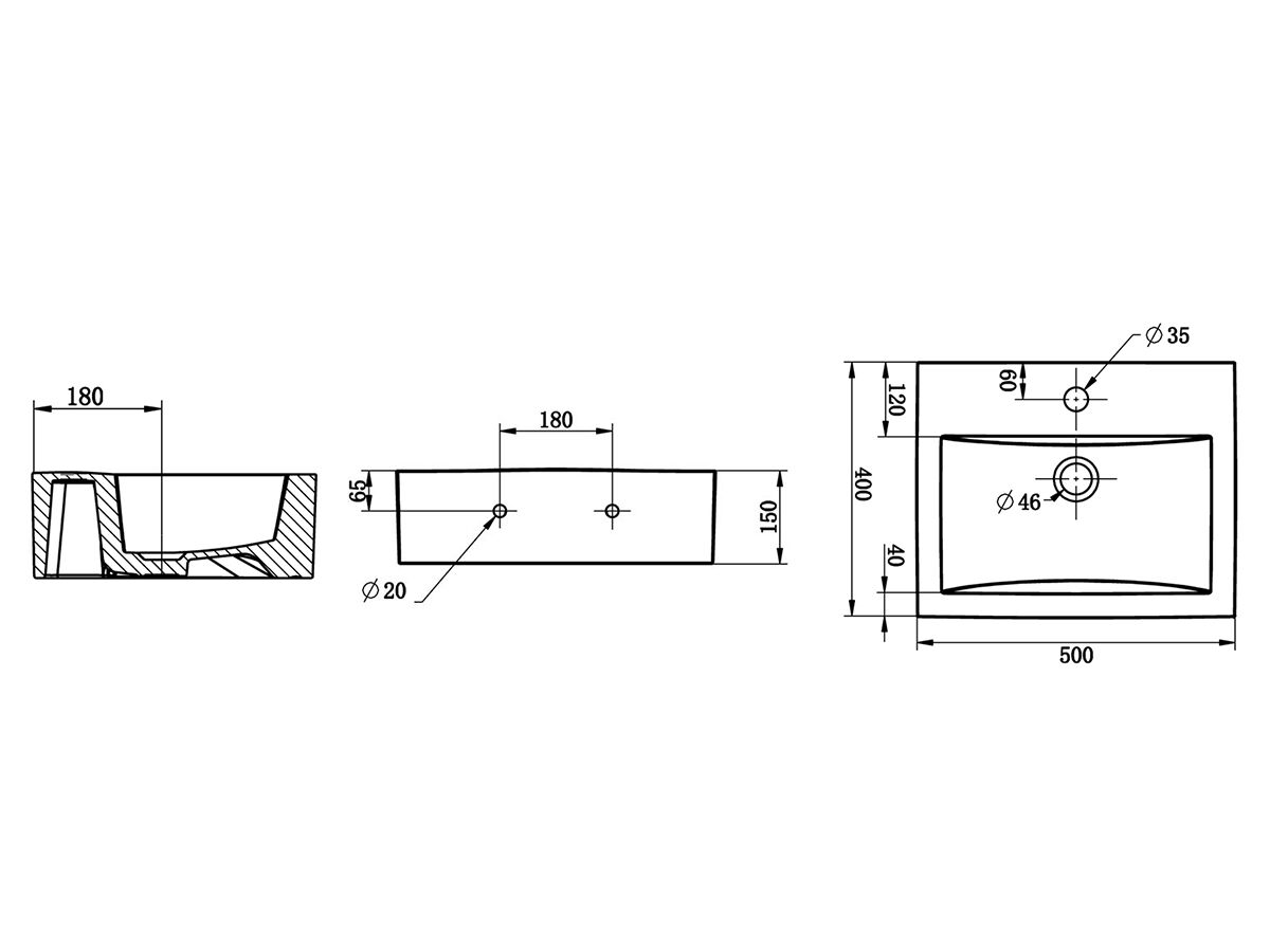 Posh Solus Wall Basin