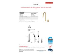 Specification Sheet - Sussex Scala Nova Hob Sink Mixer Set Pull Out Spray PVD Brushed Gold (5 Star) Lead Free