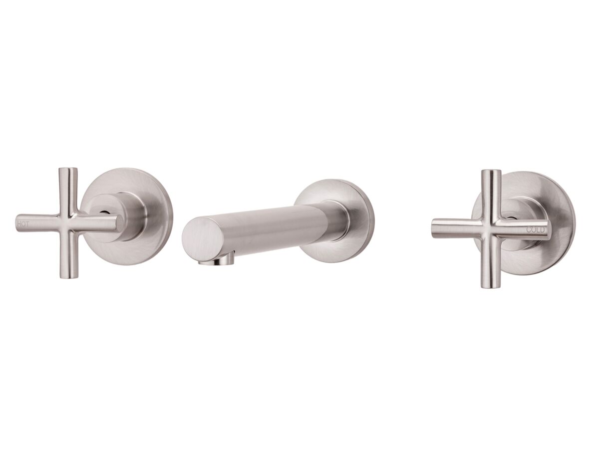 Hero - Posh Solus Bath Set with 210mm Outlet and 3/4 Ceramic Disc Brushed Nickel