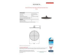 Specification Sheet - Sussex Pure Shower Head 250mm PVD Brushed Gunmetal (3 Star)
