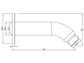 Mizu Drift Wall Dropper Arm Only 115mm
