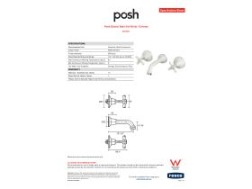 Specification Sheet - Posh Bristol Bath Set White / Chrome