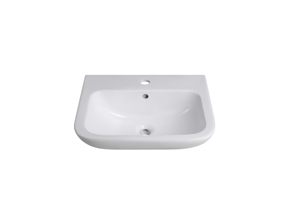 Wolfen Wall Basin Only 500 x 420mm Overflow 1 Taphole White