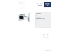 Technical Guide - GROHE Essentials Cube Accessories Robe Hook Chrome