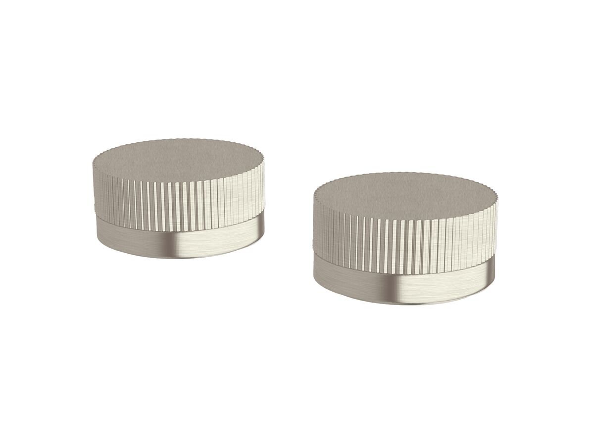 Sussex Pure Basin Top Assembly Taps with Linear Textured Handles PVD Brushed Nickel