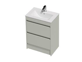 Posh Domaine Ensuite 600 2 Drawer Floor Standing Colour Console Top Gloss White